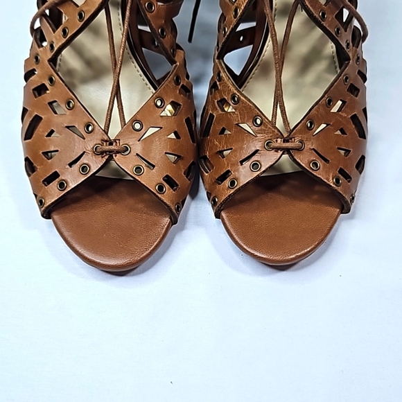 Jessica Simpson Emagine Brown Leather Sandals Size 6 - Picture 7 of 9